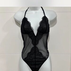 Victoria secret Black Lace Sheer Bodysuit